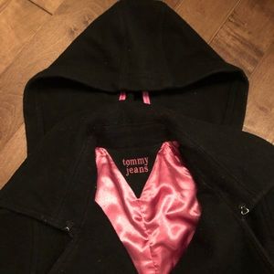 Pea coat with removable hood